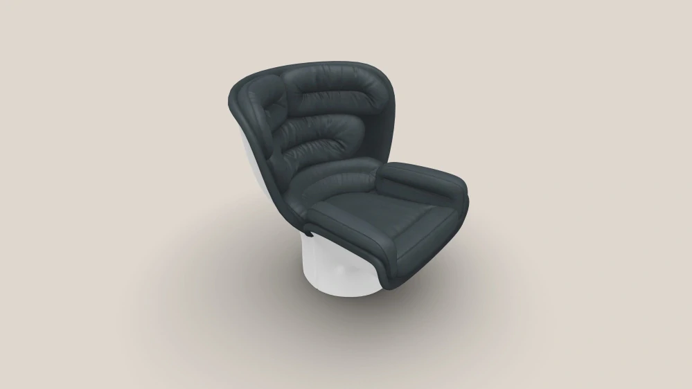 Elda Chair bílá/tmavě-šedá kůže