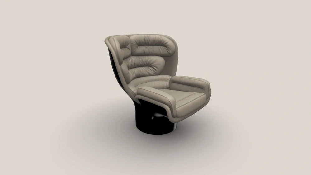 Elda Chair černá/šedo-béžová kůže