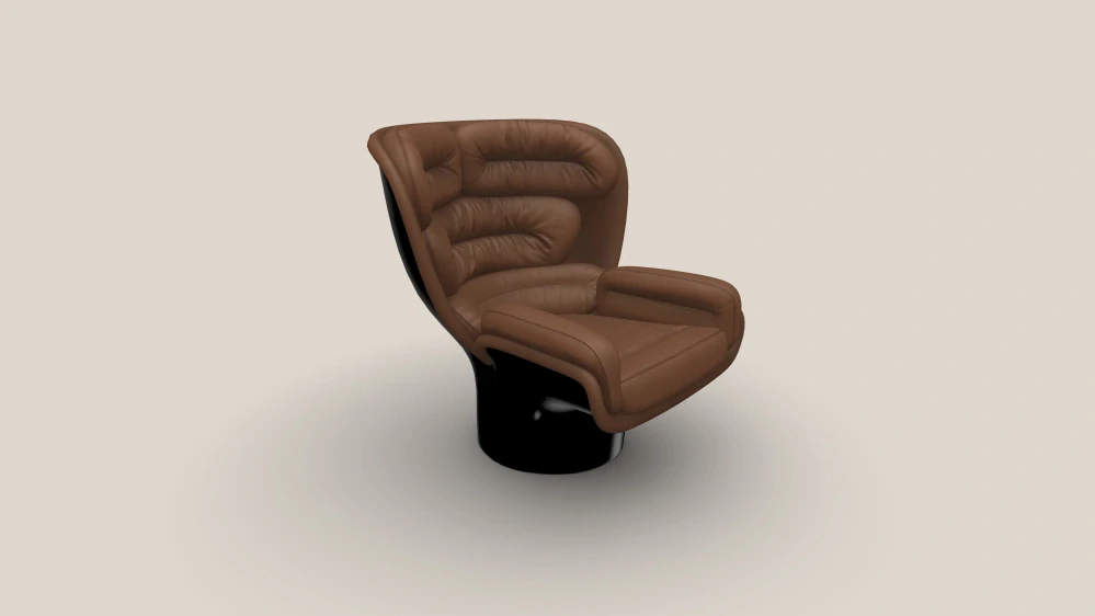 Elda Chair černá/světle-hnědá kůže