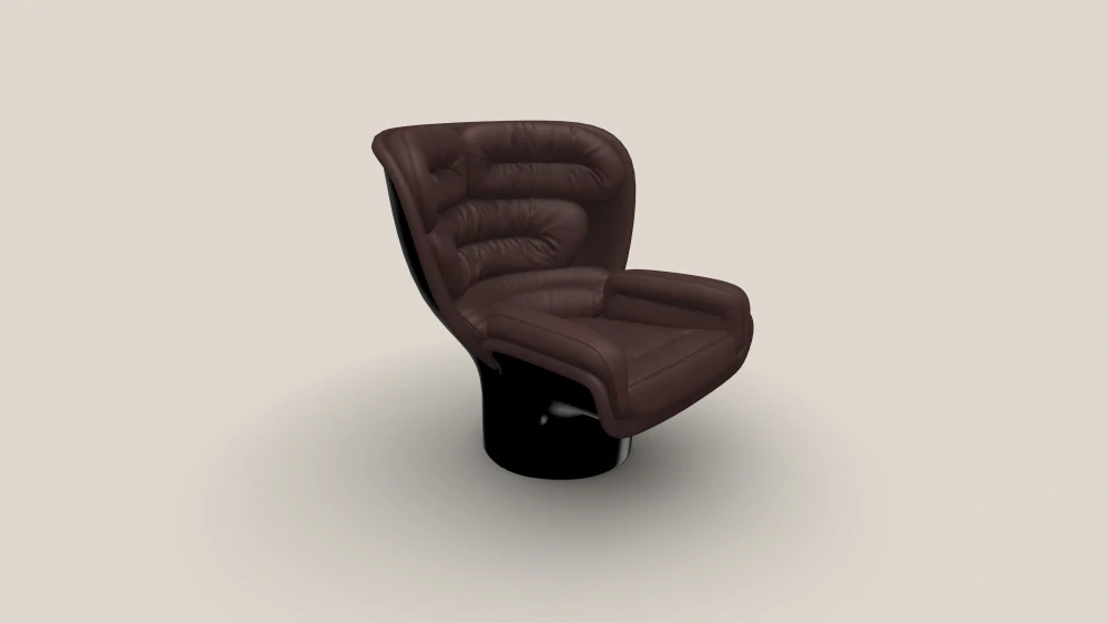 Elda Chair černá/tmavě-hnědá kůže