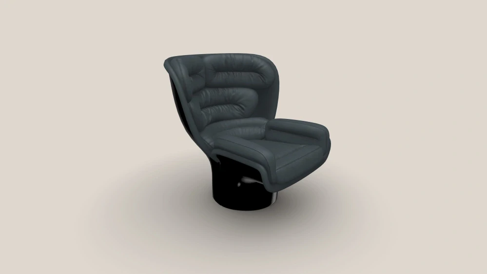 Elda Chair černá/tmavě-šedá kůže