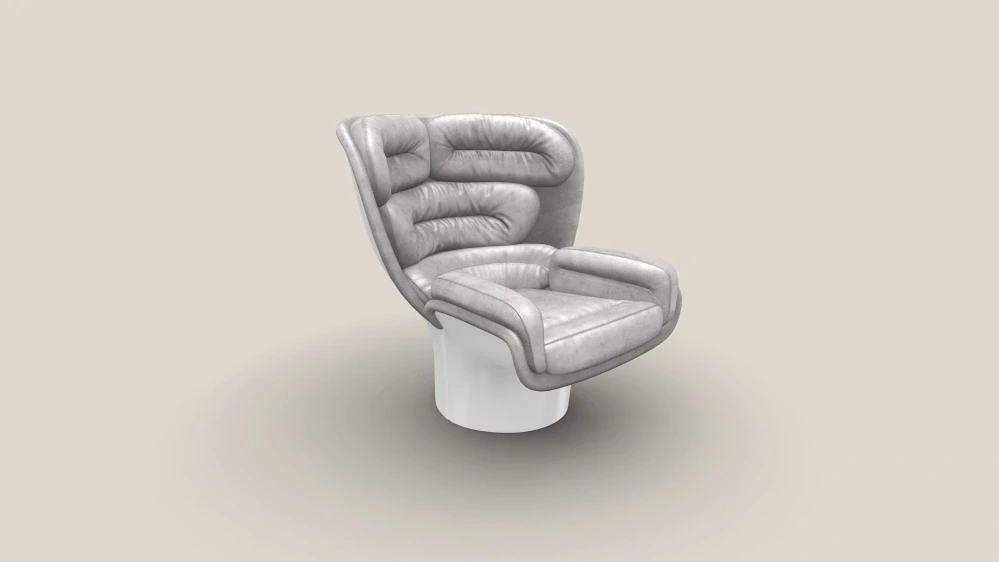 Elda Chair bílá/šedý samet
