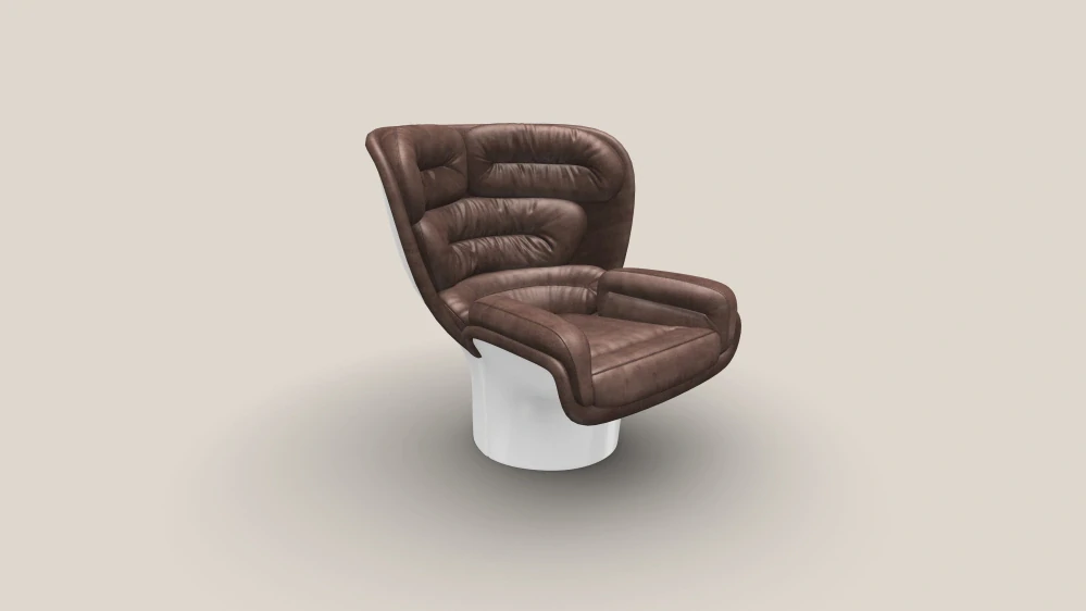 Elda Chair bílá/hnědý samet