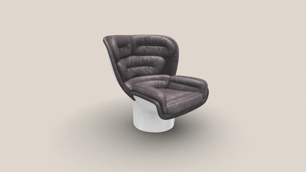 Elda Chair bílá/šedo-hnědý samet