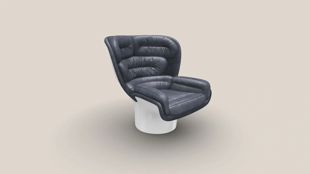 Elda Chair bílá/šedo-modrý samet