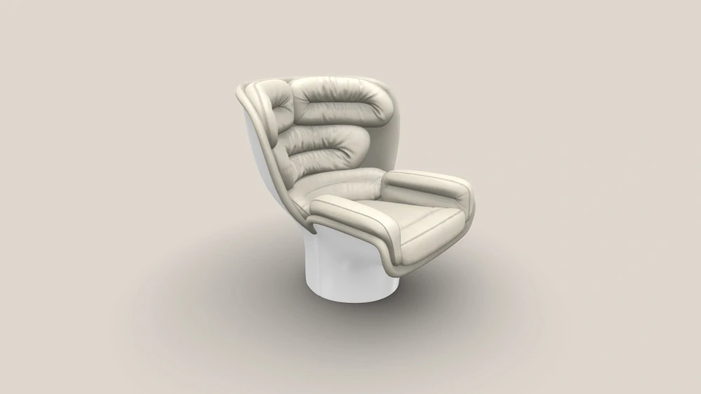 Elda Chair bílá/béžová kůže
