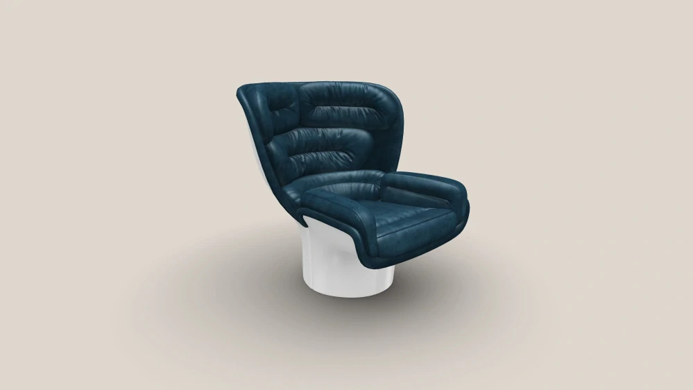Elda Chair bílá/zeleno-modrý samet