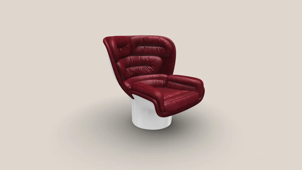 Elda Chair bílá/vínový samet
