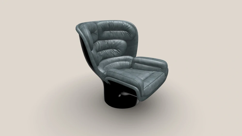 Elda Chair černá/šedo-zelený samet
