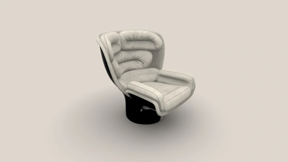 Elda Chair černá/teplá-bílá broušená kůže
