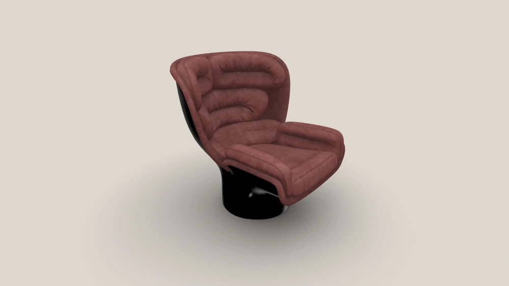 Elda Chair černá/vínová broušená kůže