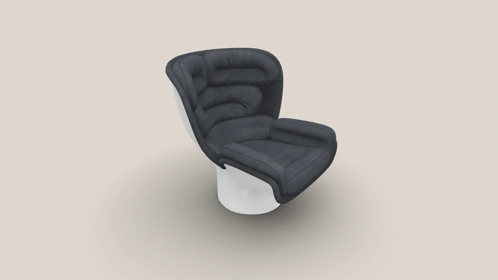 Elda Chair bílá/modro-šedá broušená kůže