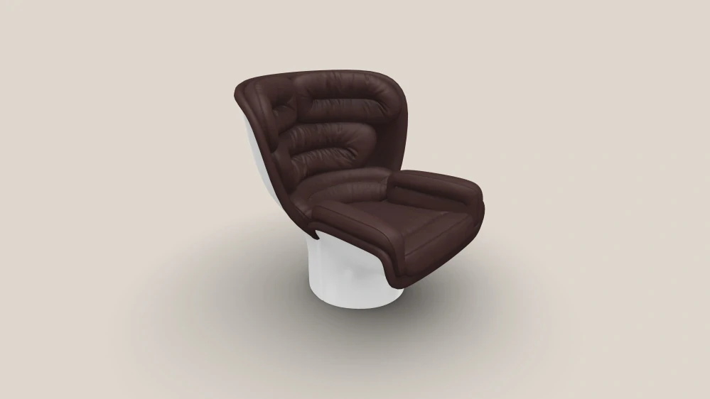 Elda Chair bílá/tmavě-hnědá kůže