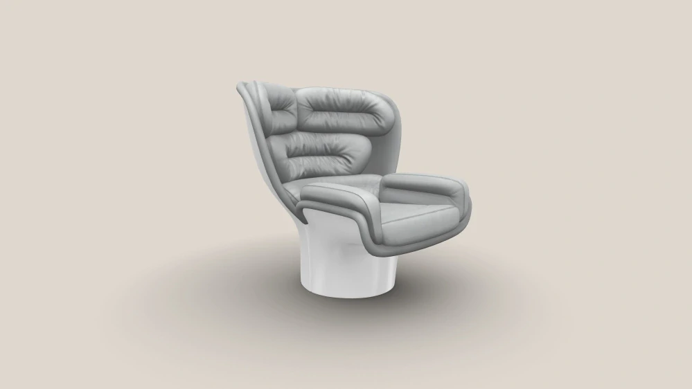 Elda Chair bílá/světle-šedá kůže