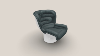 Elda Chair bílá/šedo-zelená kůže