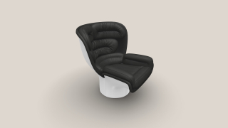 Elda Chair bílá/černá kůže