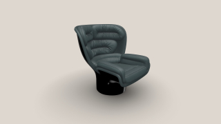 Elda Chair černá/šedo-zelená kůže