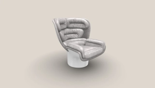 Elda Chair bílá/šedý samet