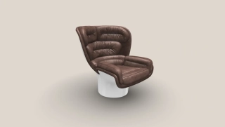 Elda Chair bílá/hnědý samet