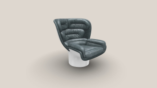 Elda Chair bílá/šedo-zelený samet