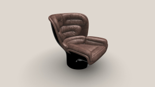 Elda Chair černá/hnědý samet