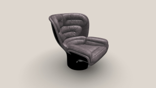 Elda Chair černá/šedo-hnědý samet