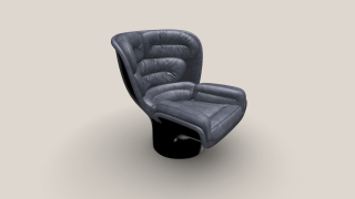 Elda Chair černá/šedo-modrý samet