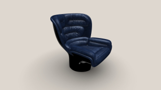 Elda Chair černá/tmavě-modrý samet
