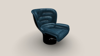 Elda Chair černá/zeleno-modrý samet