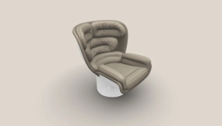 Elda Chair bílá/šedo-béžová kůže