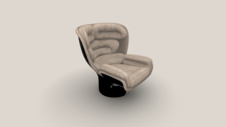Elda Chair černá/béžová broušená kůže