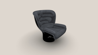 Elda Chair černá/modro-šedá broušená kůže