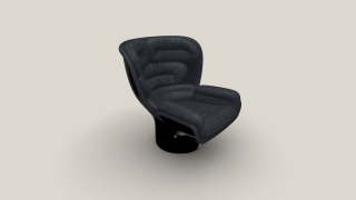 Elda Chair černá/temně modrá broušená kůže