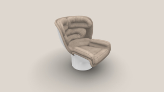 Elda Chair bílá/béžová broušená kůže