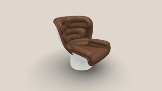 Elda Chair bílá/světle-hnědá kůže