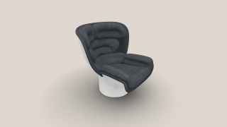 Elda Chair bílá/modro-šedá broušená kůže