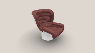 Elda Chair bílá/vínová broušená kůže