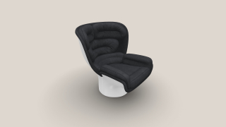 Elda Chair bílá/černá broušená kůže