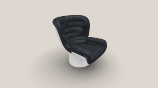 Elda Chair bílá/temně modrá broušená kůže