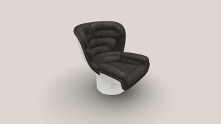 Elda Chair bílá/hnědo-černá broušená kůže
