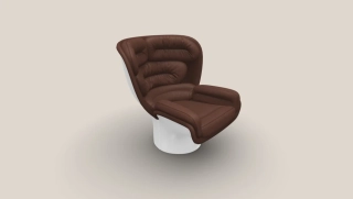Elda Chair bílá/hnědá kůže