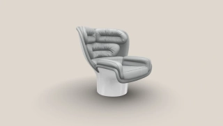 Elda Chair bílá/světle-šedá kůže
